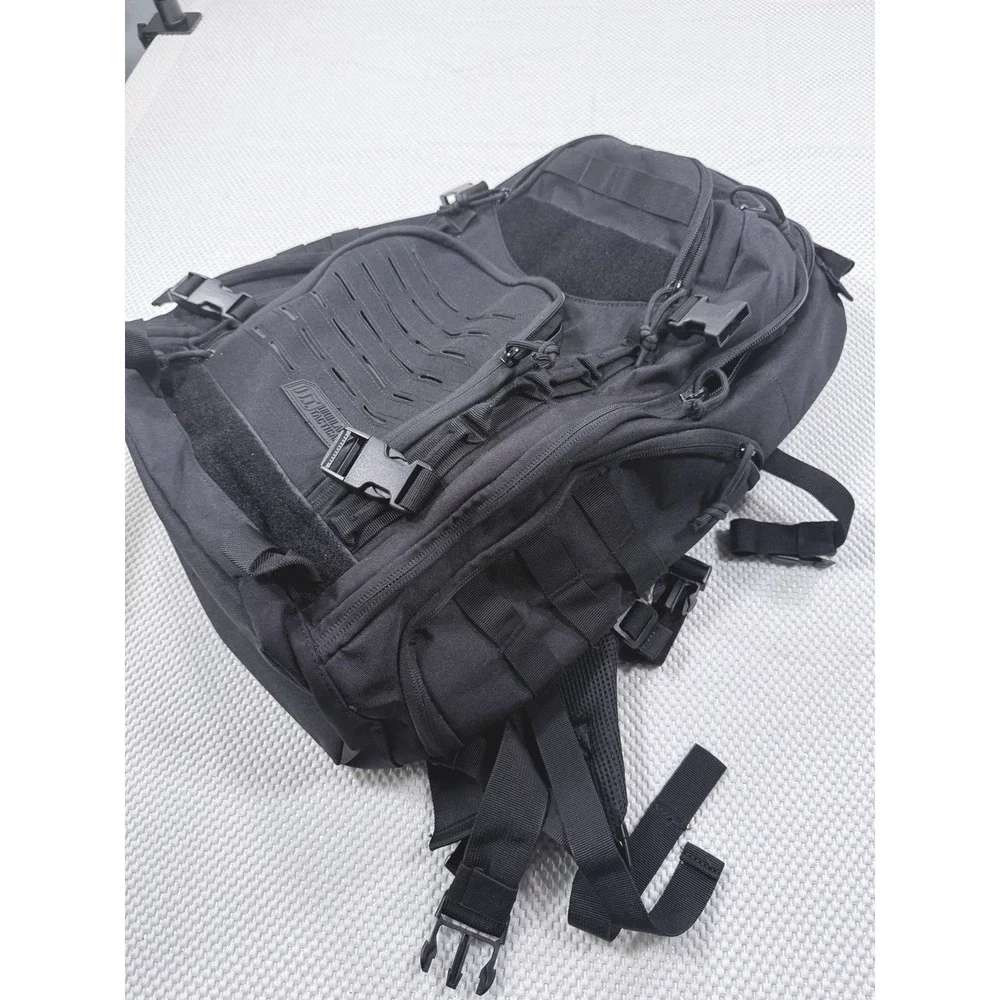 Highland Tactical Black Tactical Backpack MOLLE Laptop Hiking Bug Out Pack